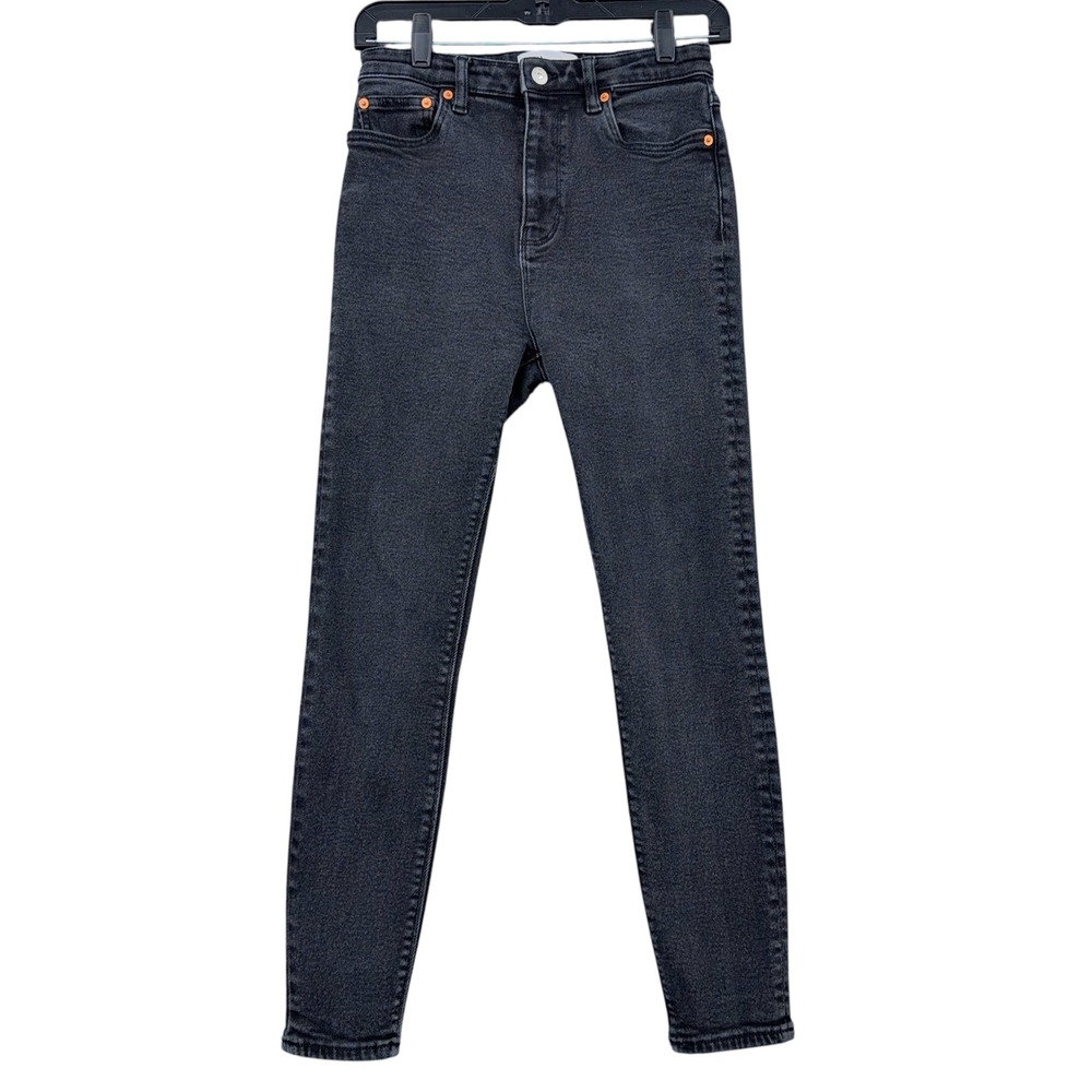 Zara Skinny Jeans Womens 6 Denim Faded Black‎ High Rise Slim Fit